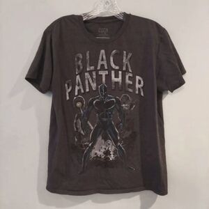 Black Panther Marvel t-shirt Large vintage look graphic gray short sleeve